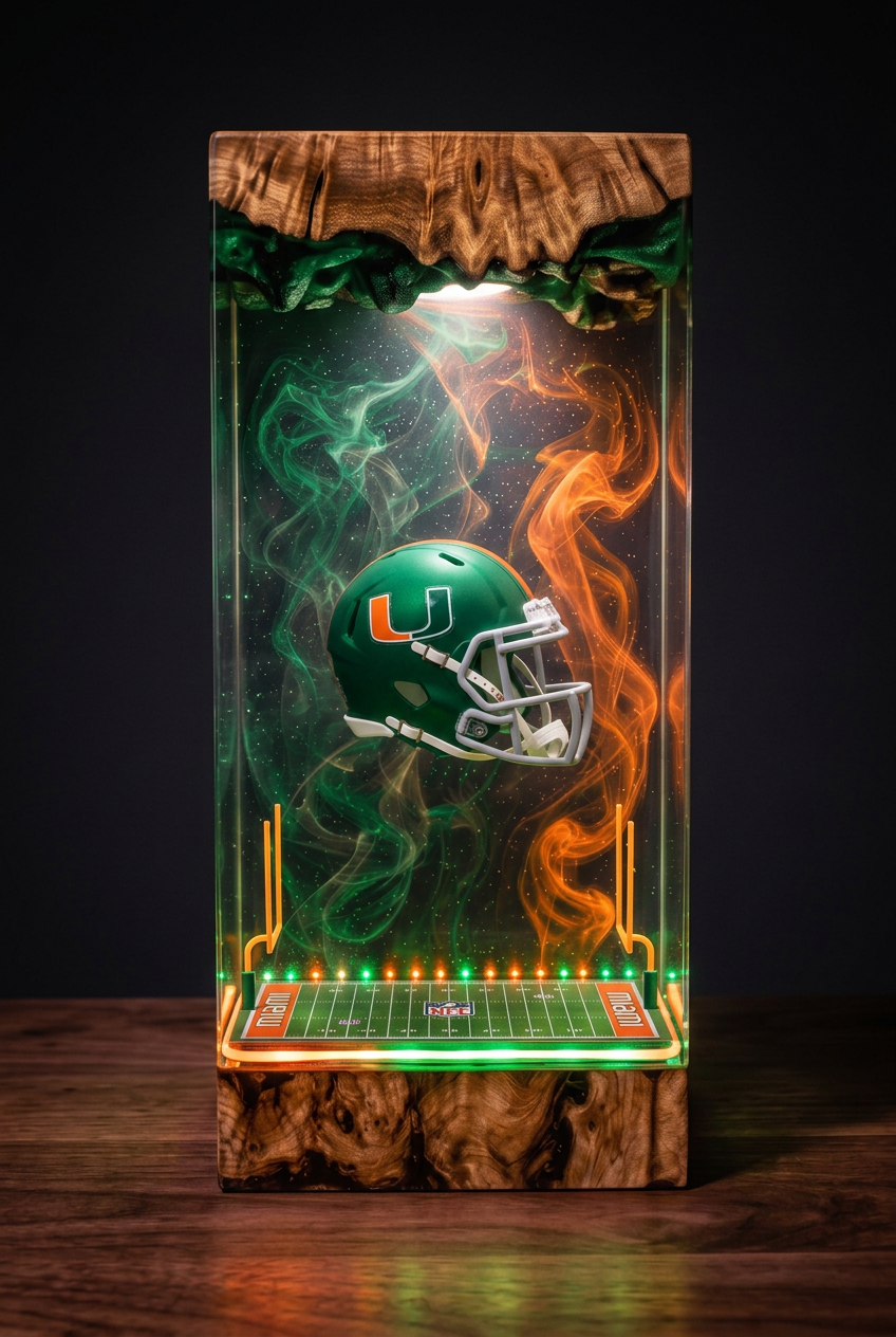 Miami Hurricanes NCAA Resin Lamp
